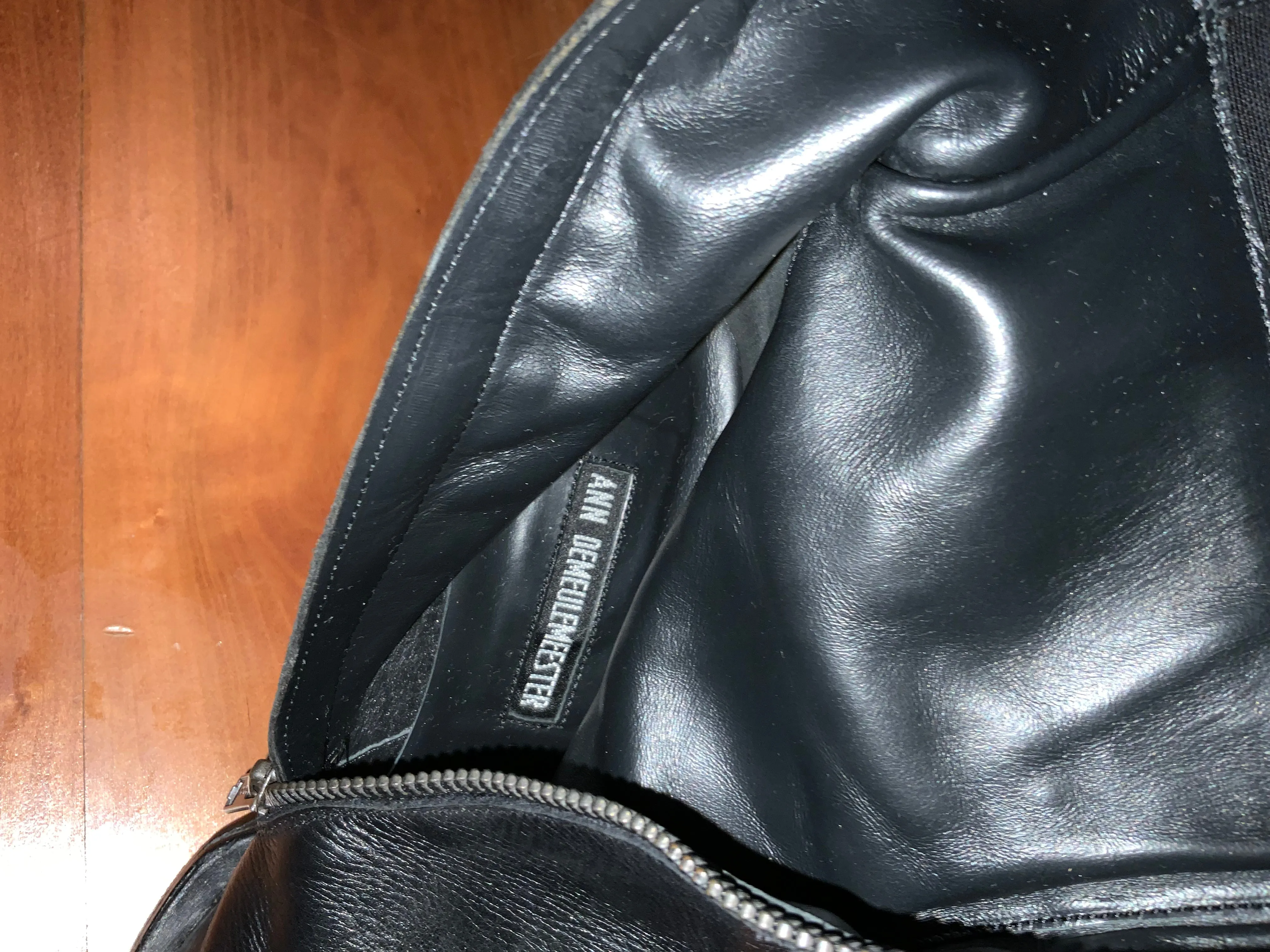 ANN DEMEULEMEESTER BLACK HEELED OVER-THE-KNEE LEATHER BOOTS SIZE 39 US 9 UK 6 ladies