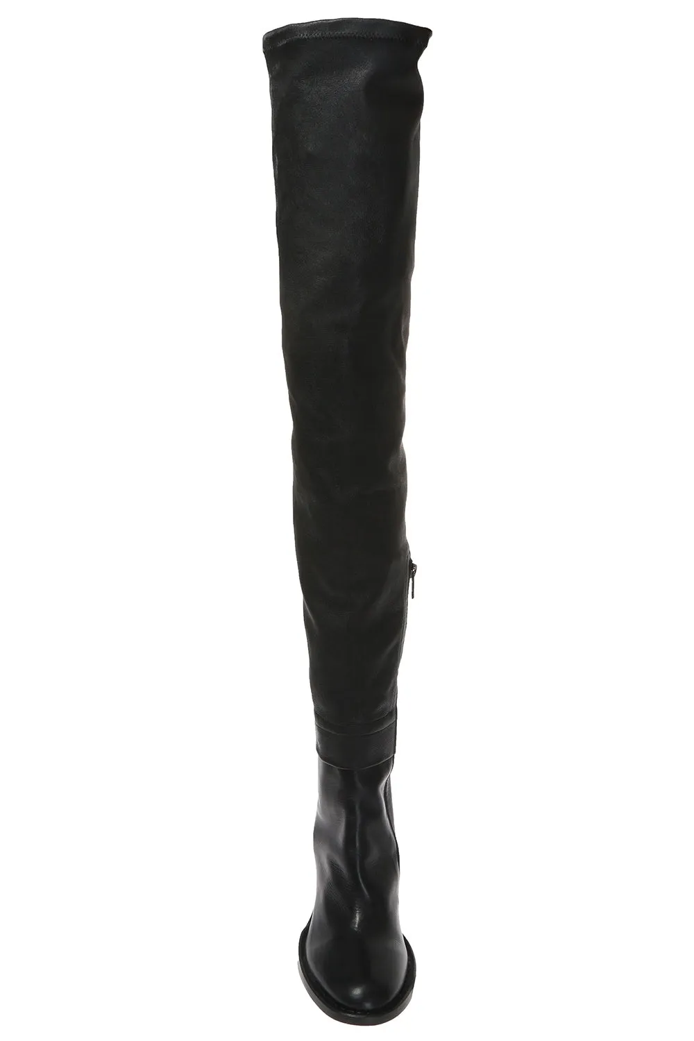 ANN DEMEULEMEESTER BLACK HEELED OVER-THE-KNEE LEATHER BOOTS SIZE 39 US 9 UK 6 ladies