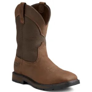 Ariat Men's Palm Brown Groundbreaker Wide Square Toe Waterproof Steel Toe Work Boots 10015196