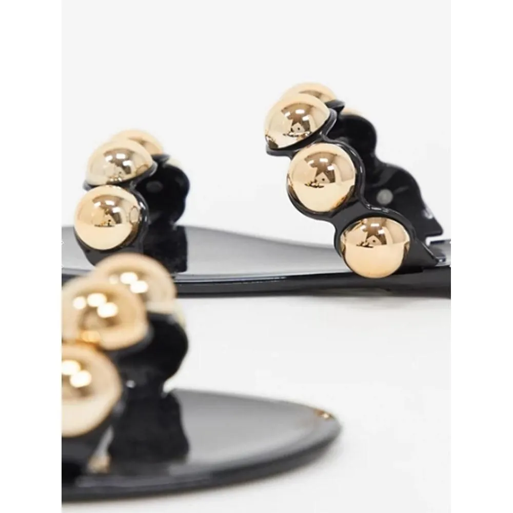 Asos- Flex Jelly Sandals In Black