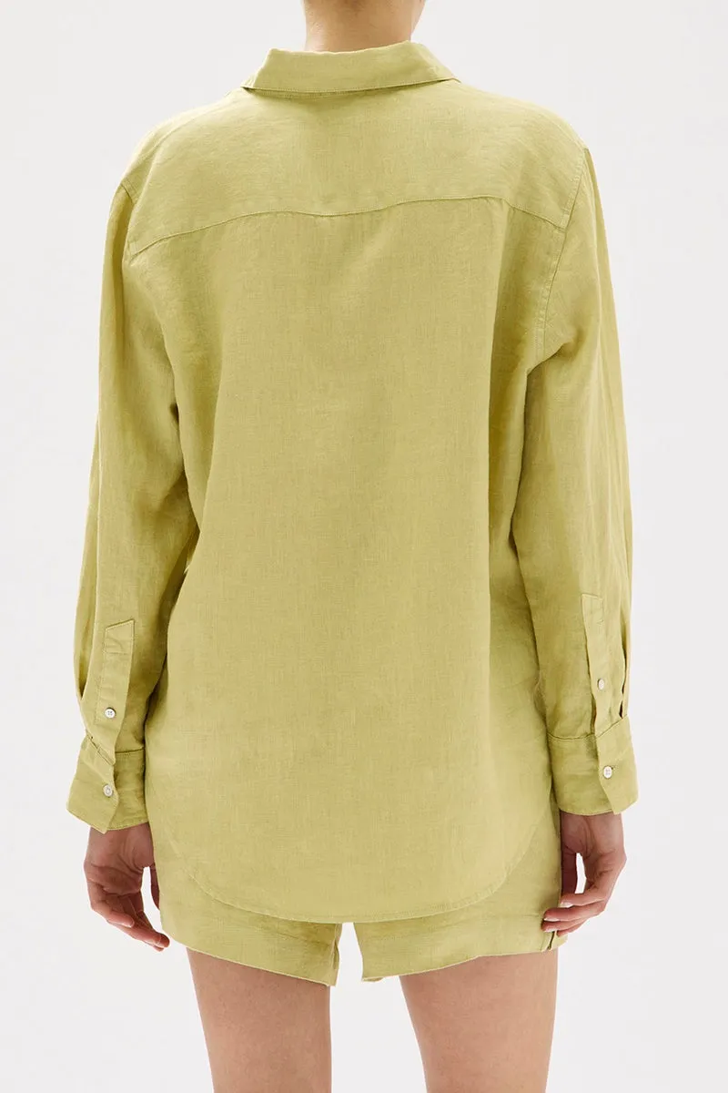 Assembly Label - Xander Linen Shirt - Pear