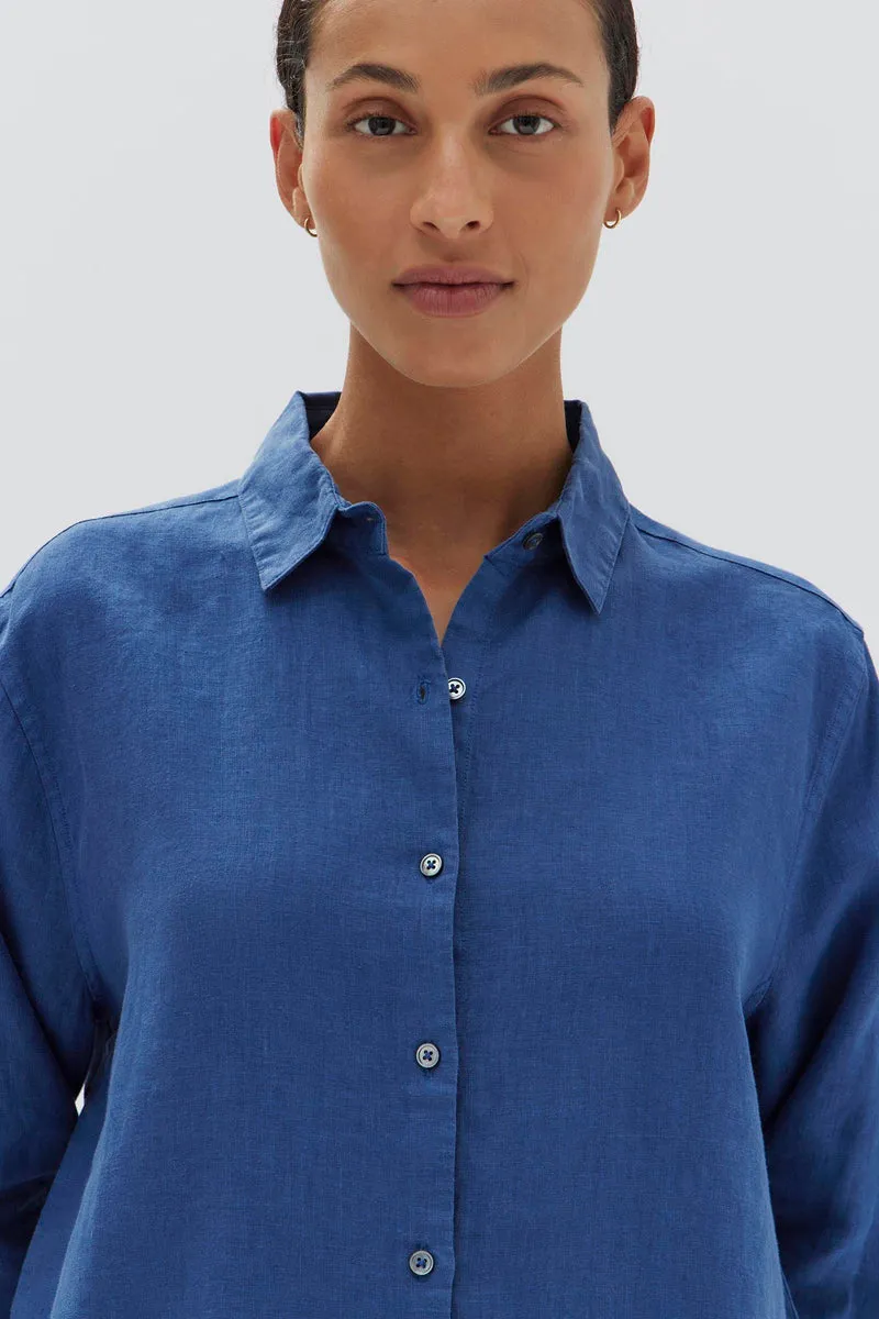 Assembly Label - Xander Linen Shirt - Royal