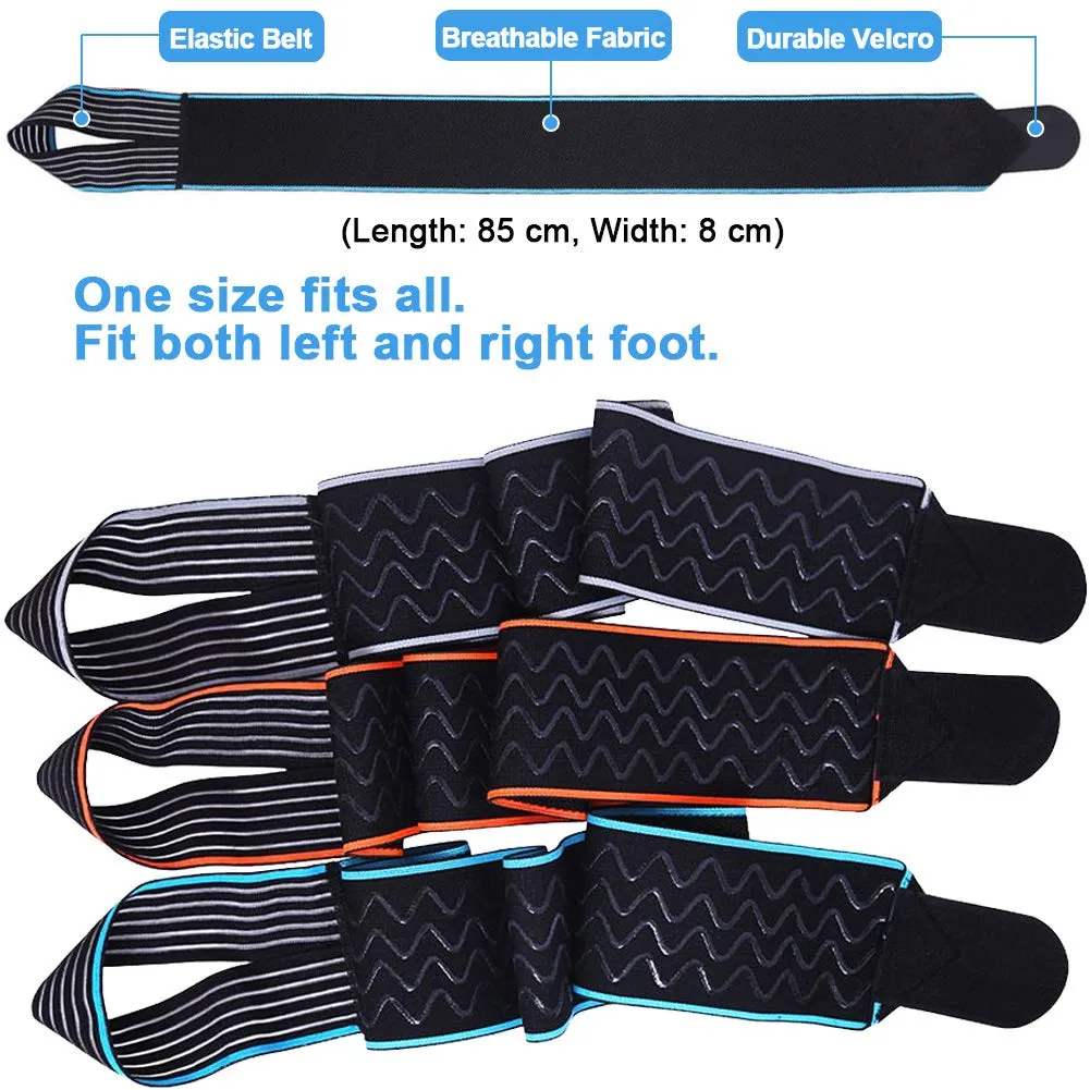 Beister Nylon Elastic Compression Ankle Support Wrap, Adjustable Sprains Foot Brace Sleeve for Sports Protect, Plantar Fasciitis, Achilles tendonitis, Injury Recovery, One Size Fits All (Blue) Blue Single