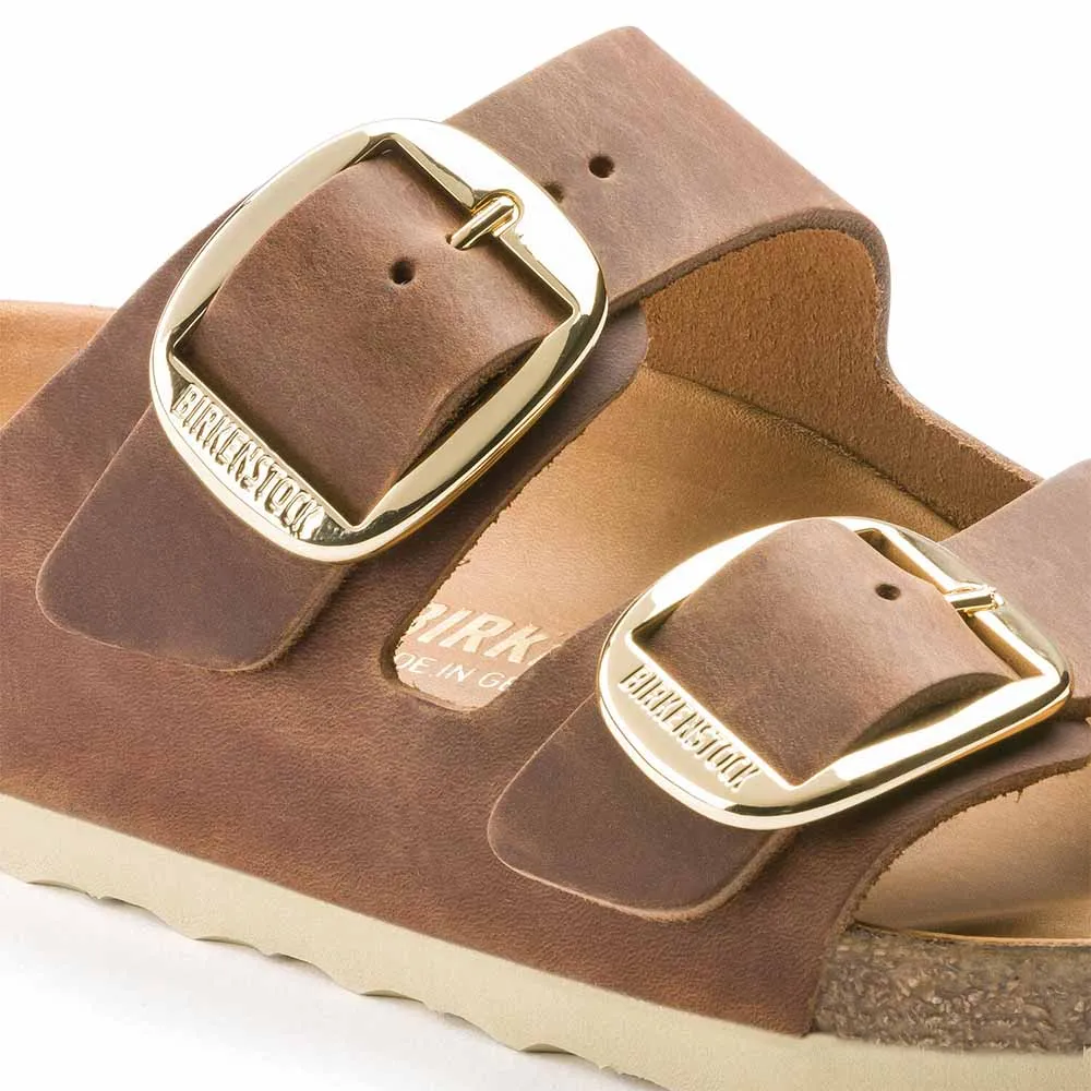 Birkenstock Arizona Big Buckle Oiled Leather Sandals - Narrow - Cognac