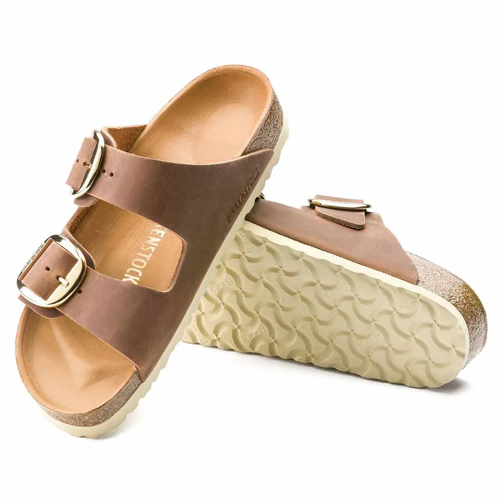 Birkenstock Arizona Big Buckle Oiled Leather Sandals - Narrow - Cognac