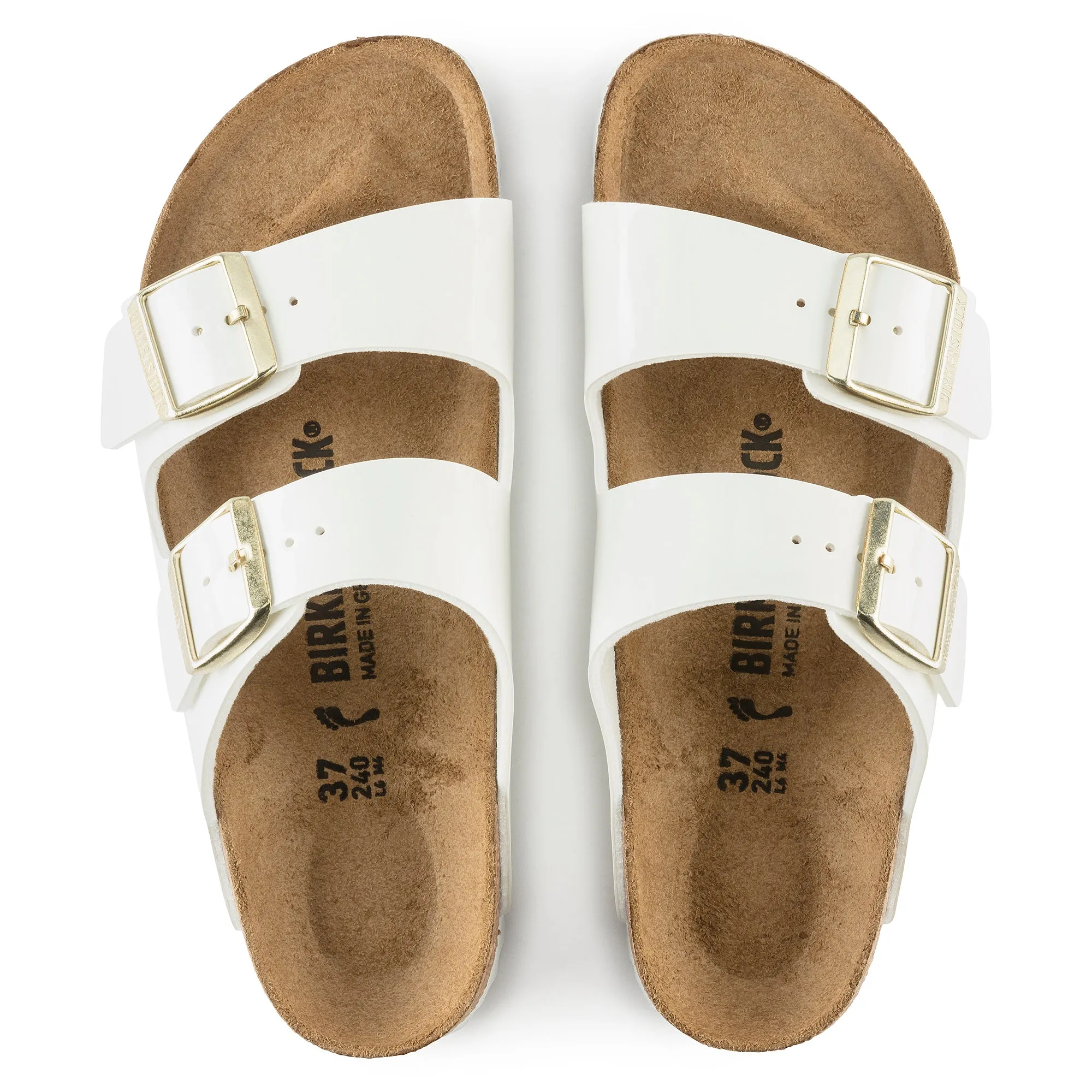 Birkenstock Unisex Kid's White Patent Arizona Sandals