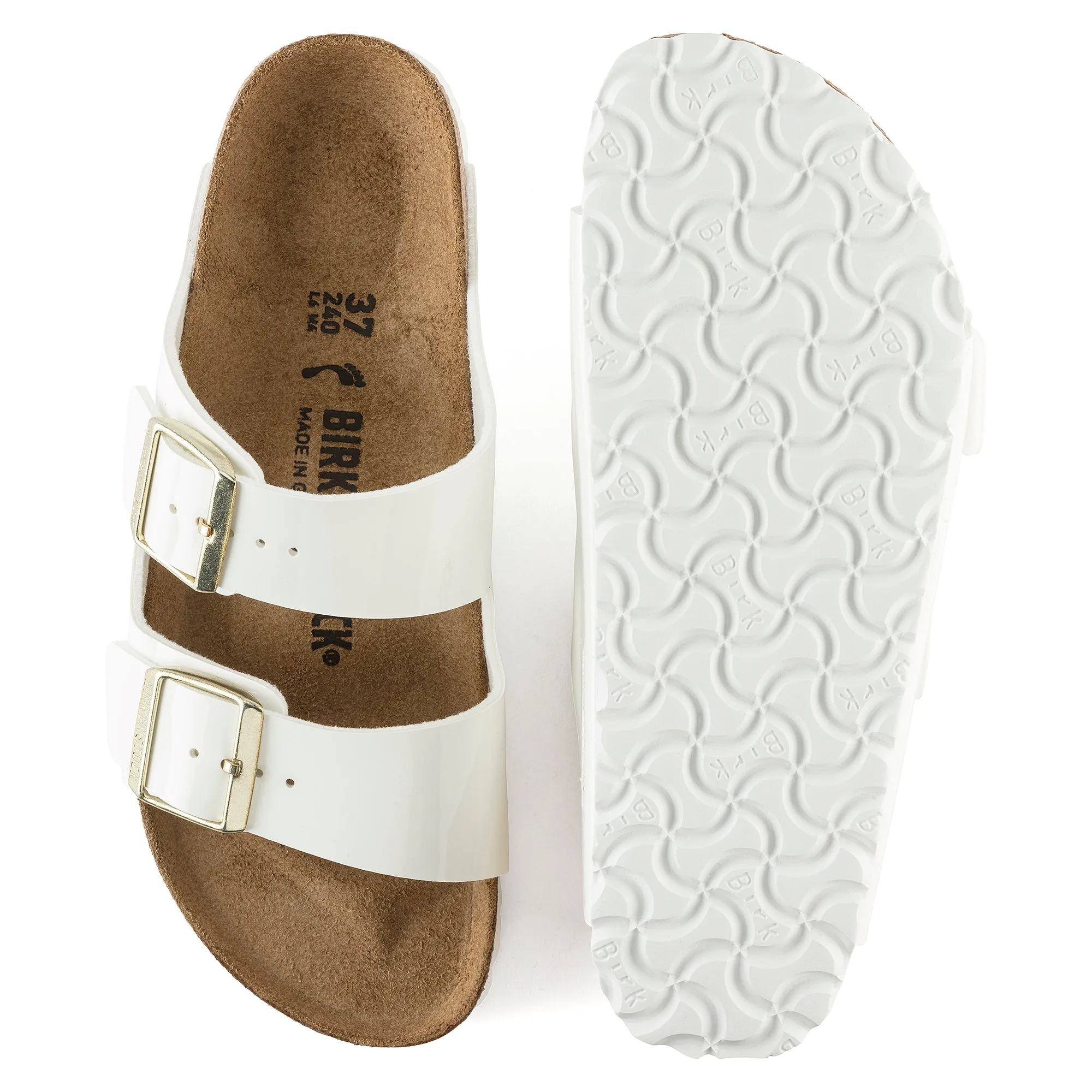 Birkenstock Unisex Kid's White Patent Arizona Sandals
