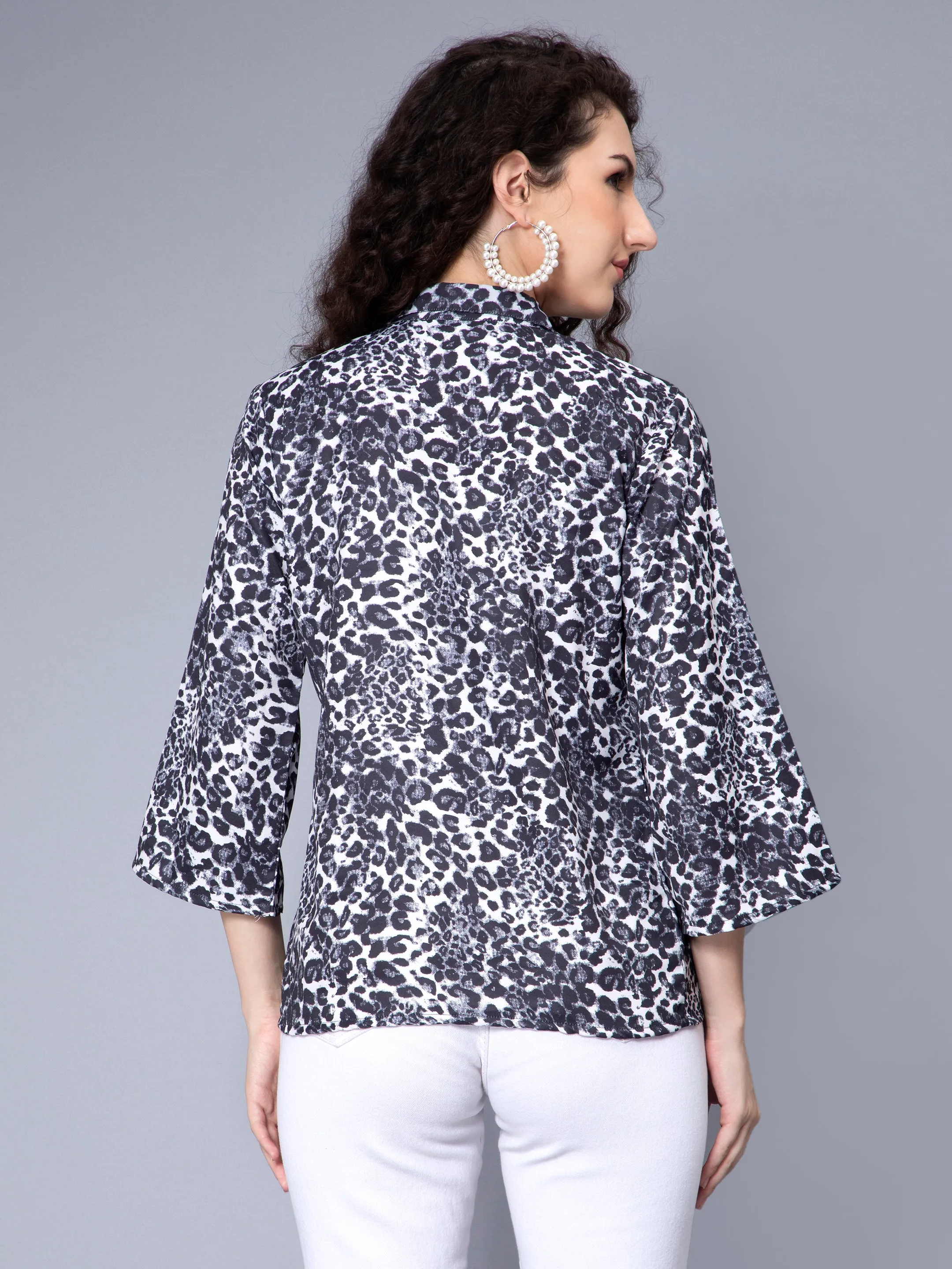 Black Lion Animal Printed Shirt Top