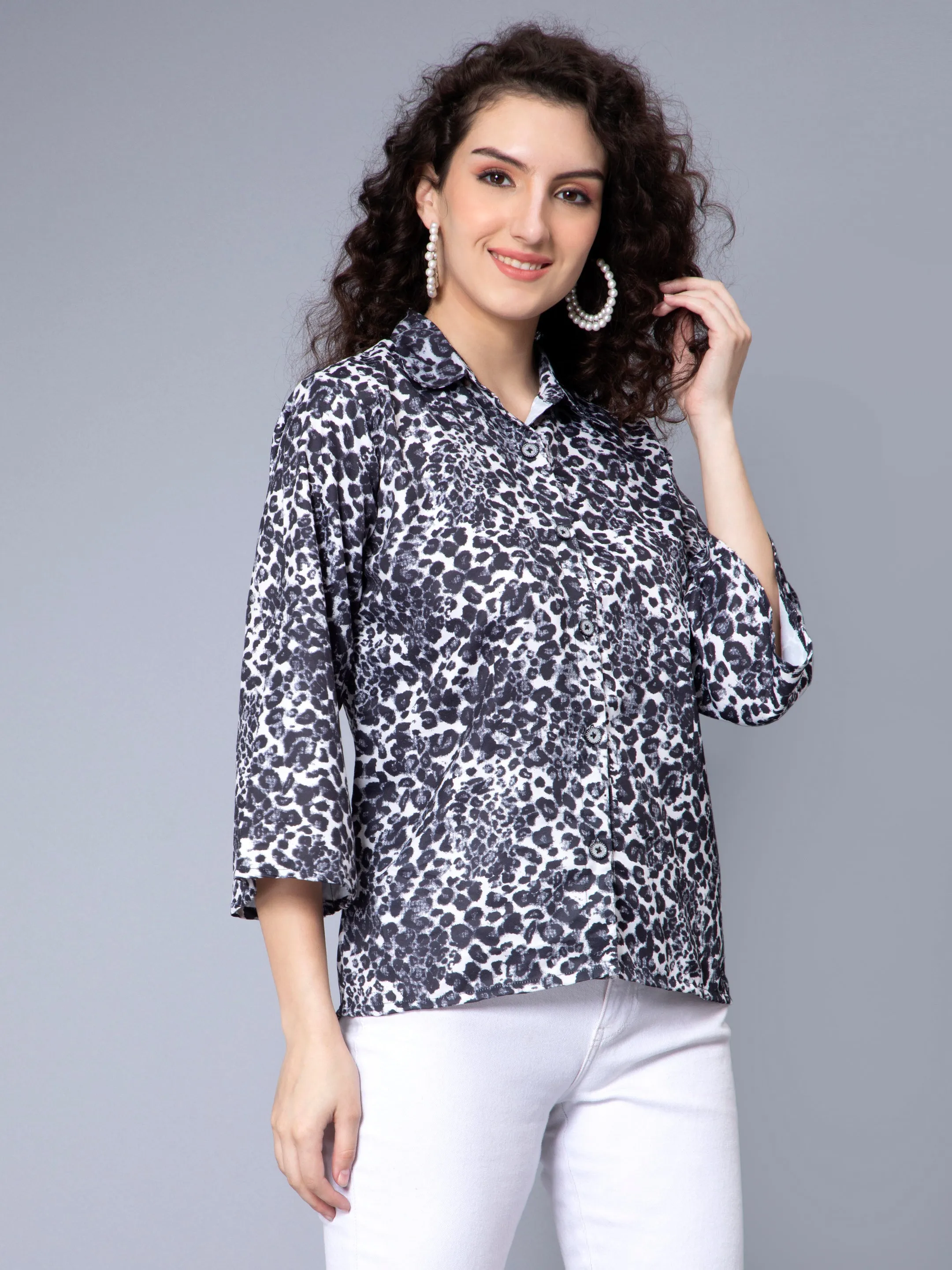 Black Lion Animal Printed Shirt Top
