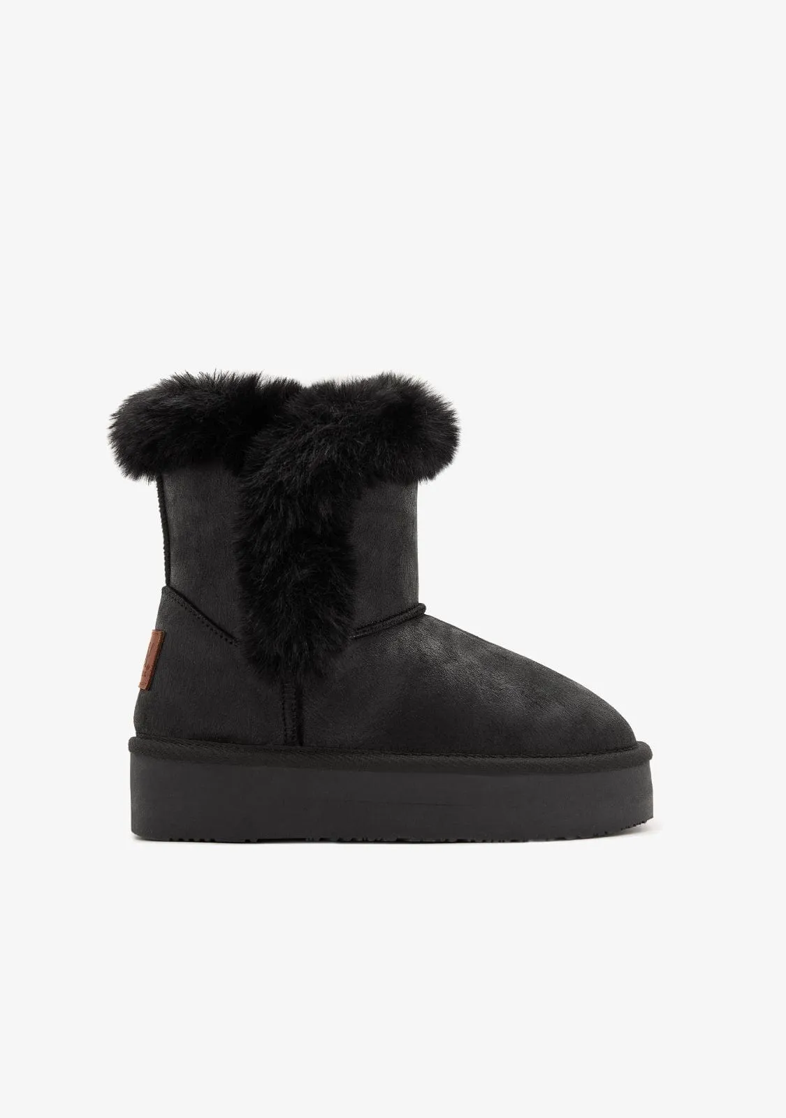 Black Plush High Australian Boots