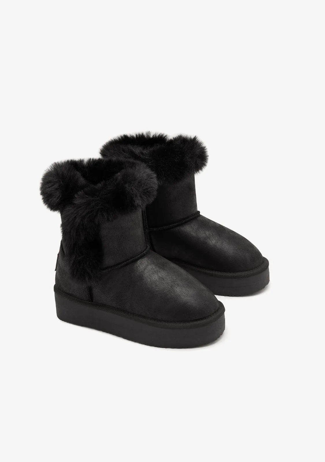Black Plush High Australian Boots