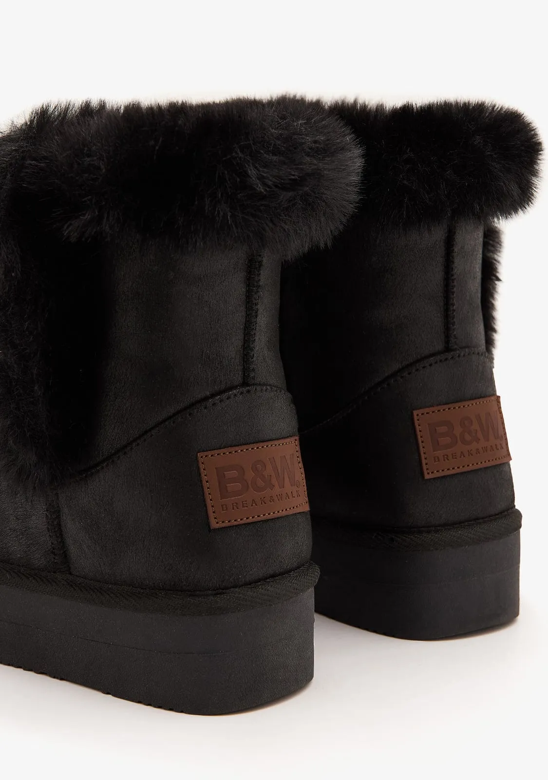 Black Plush High Australian Boots