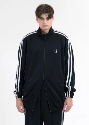BLACK VINTAGE EFFECT TRACK JACKET