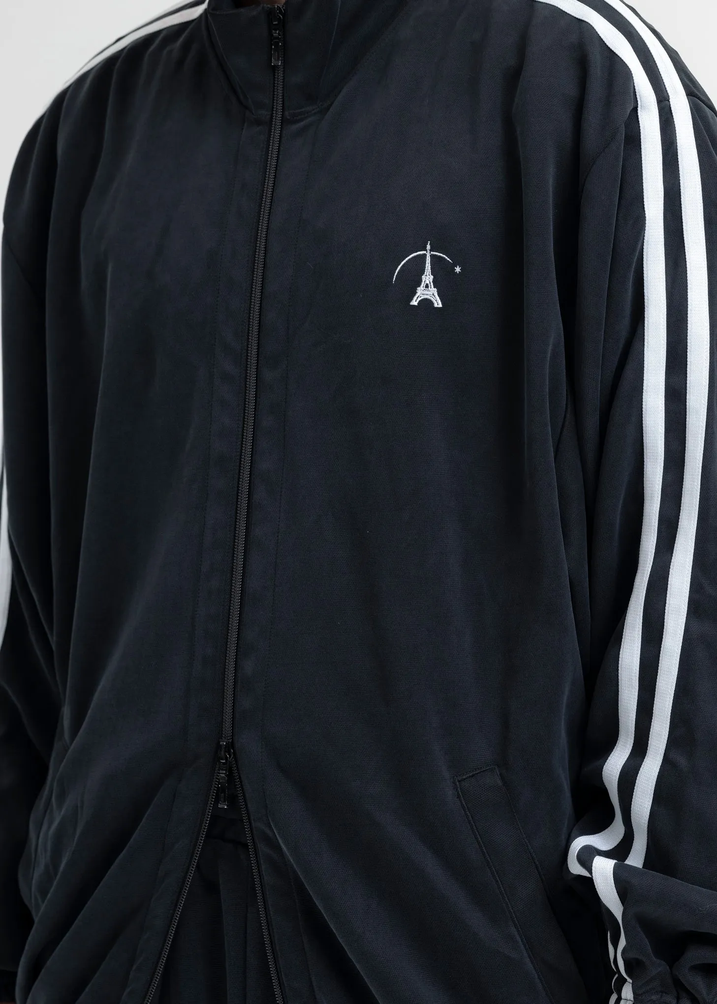 BLACK VINTAGE EFFECT TRACK JACKET