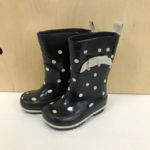 Black   White Polka Rain Boots