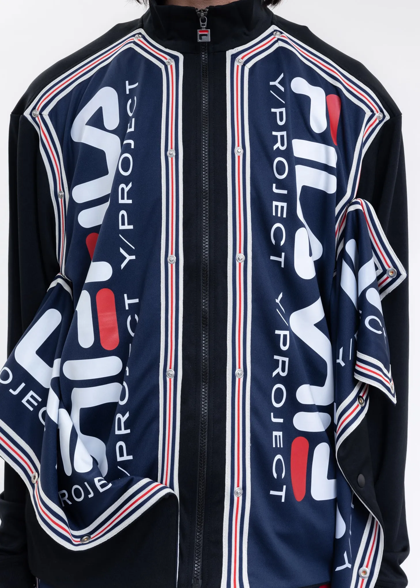 Black Y/PROJECT X FILA SNAP PANEL Jacket