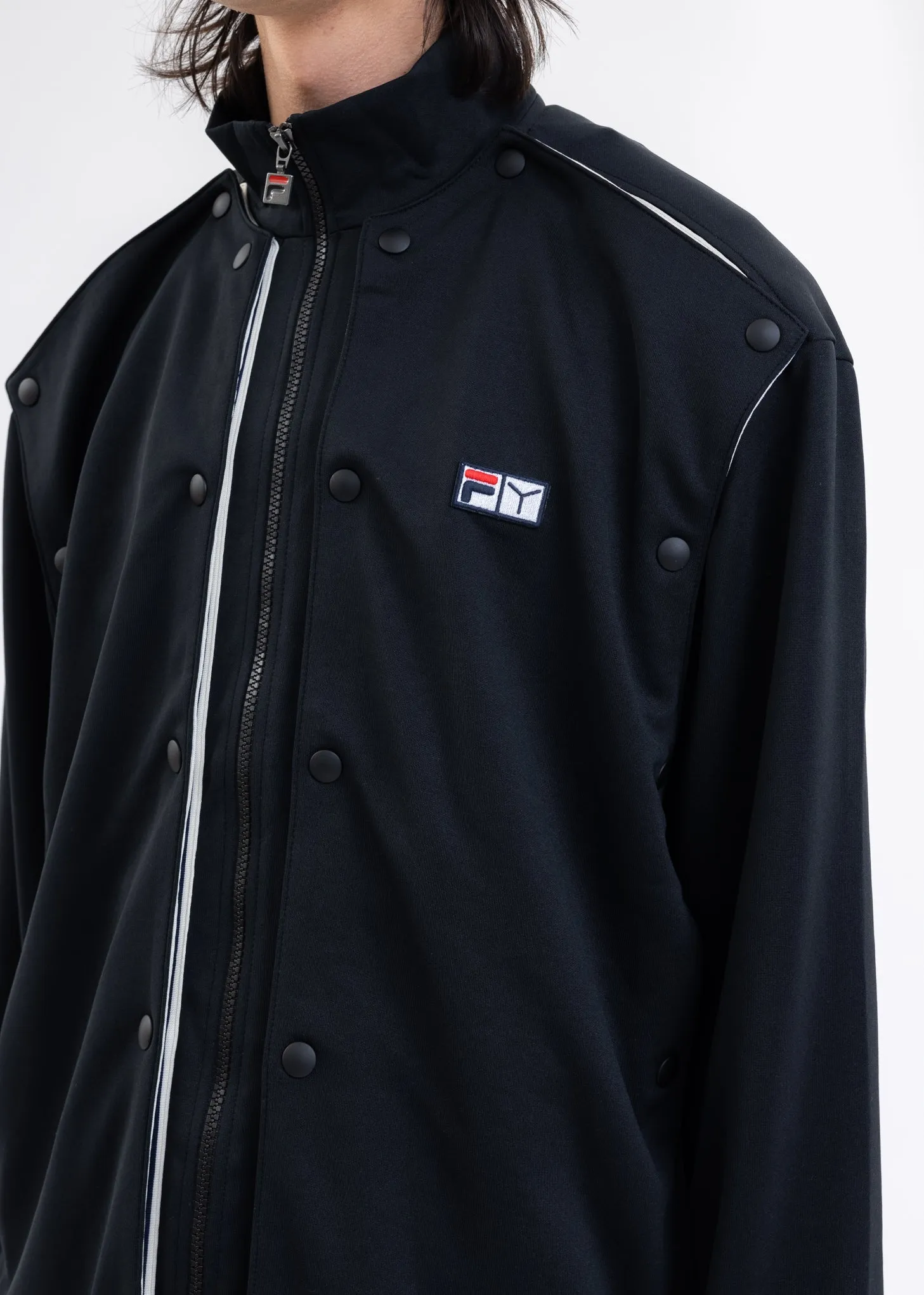 Black Y/PROJECT X FILA SNAP PANEL Jacket