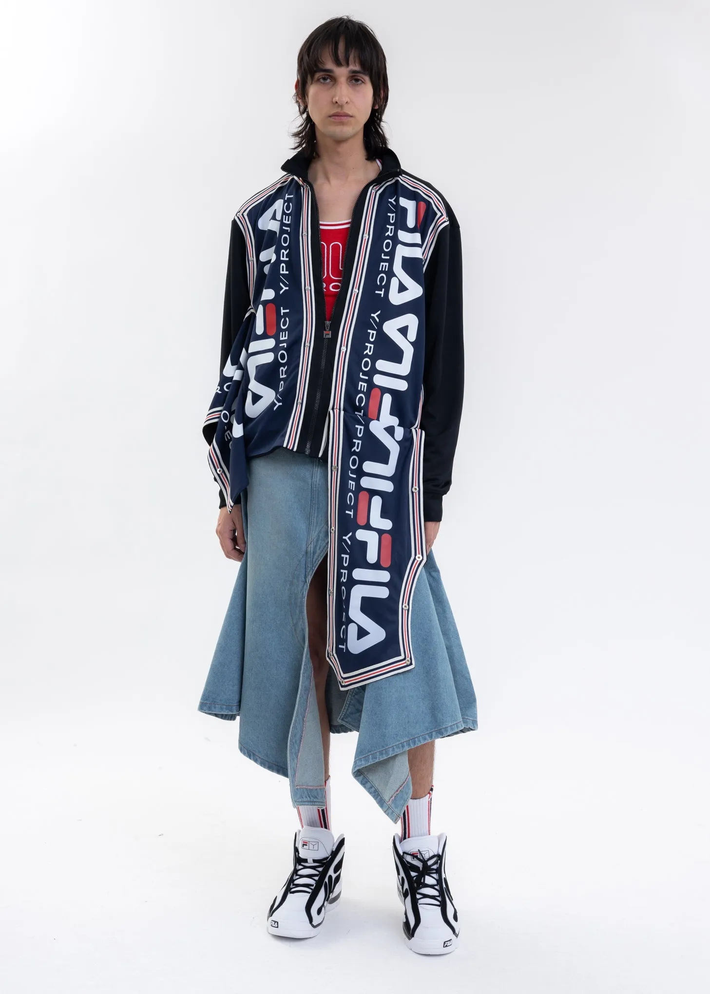 Black Y/PROJECT X FILA SNAP PANEL Jacket