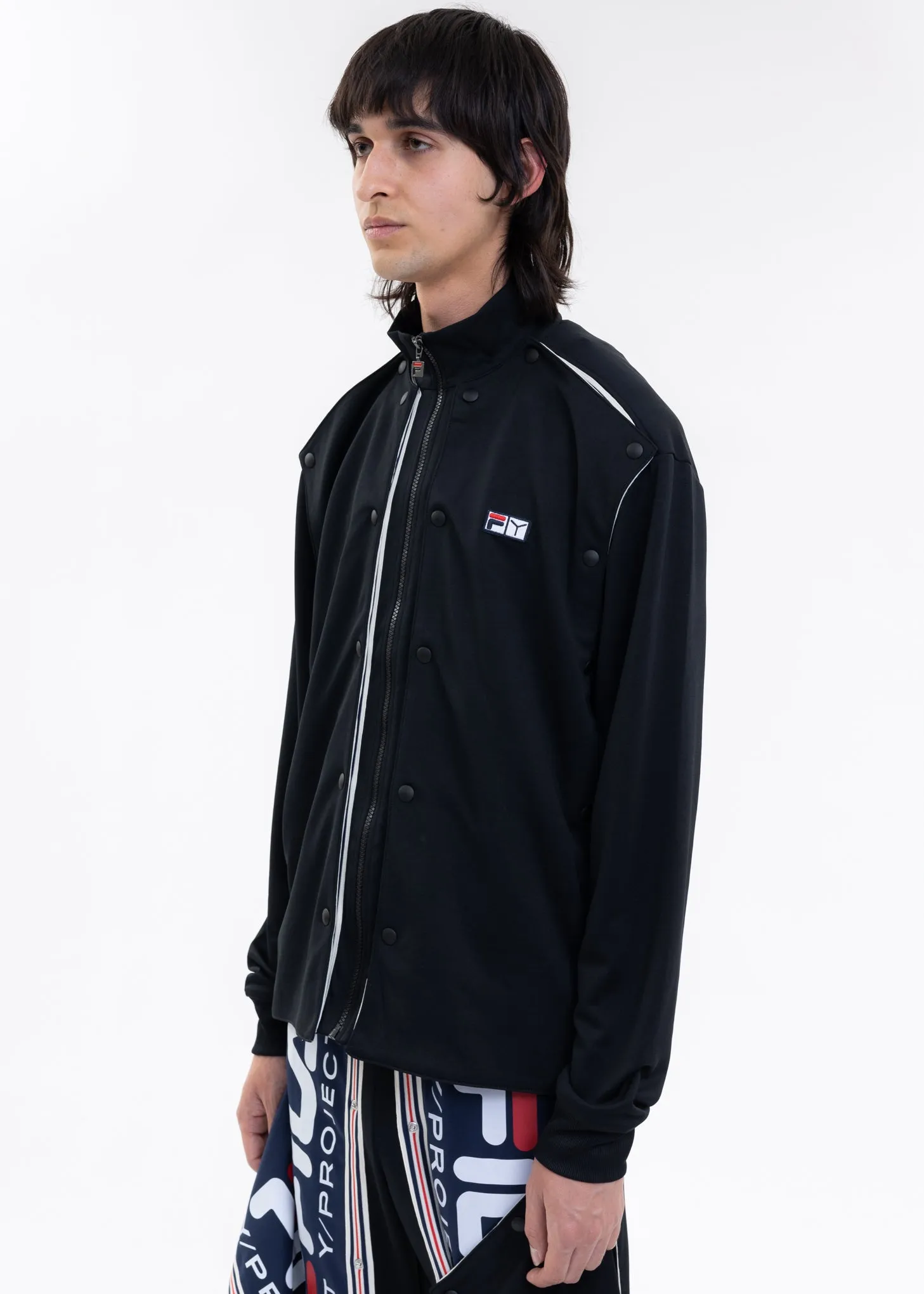 Black Y/PROJECT X FILA SNAP PANEL Jacket