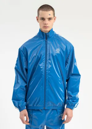 BLUE LAMINATE TRACK JACKET