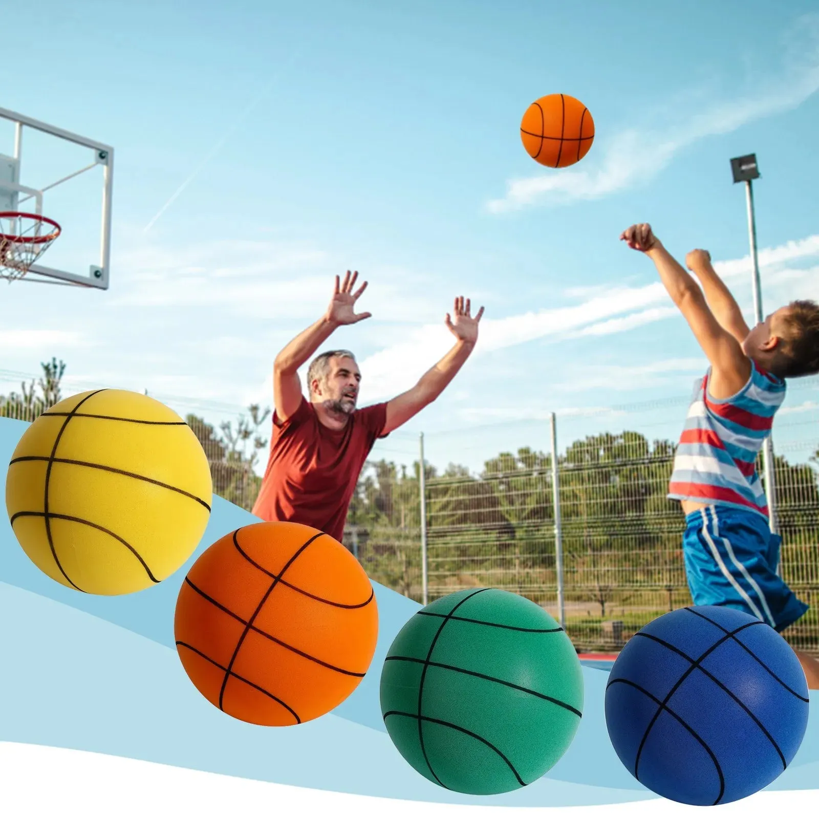 Bouncing Mute Ball Toy Indoor Silent Basketball Baby Foam Toy Silent Playground Bounce Basketball Child Sports Games Gift