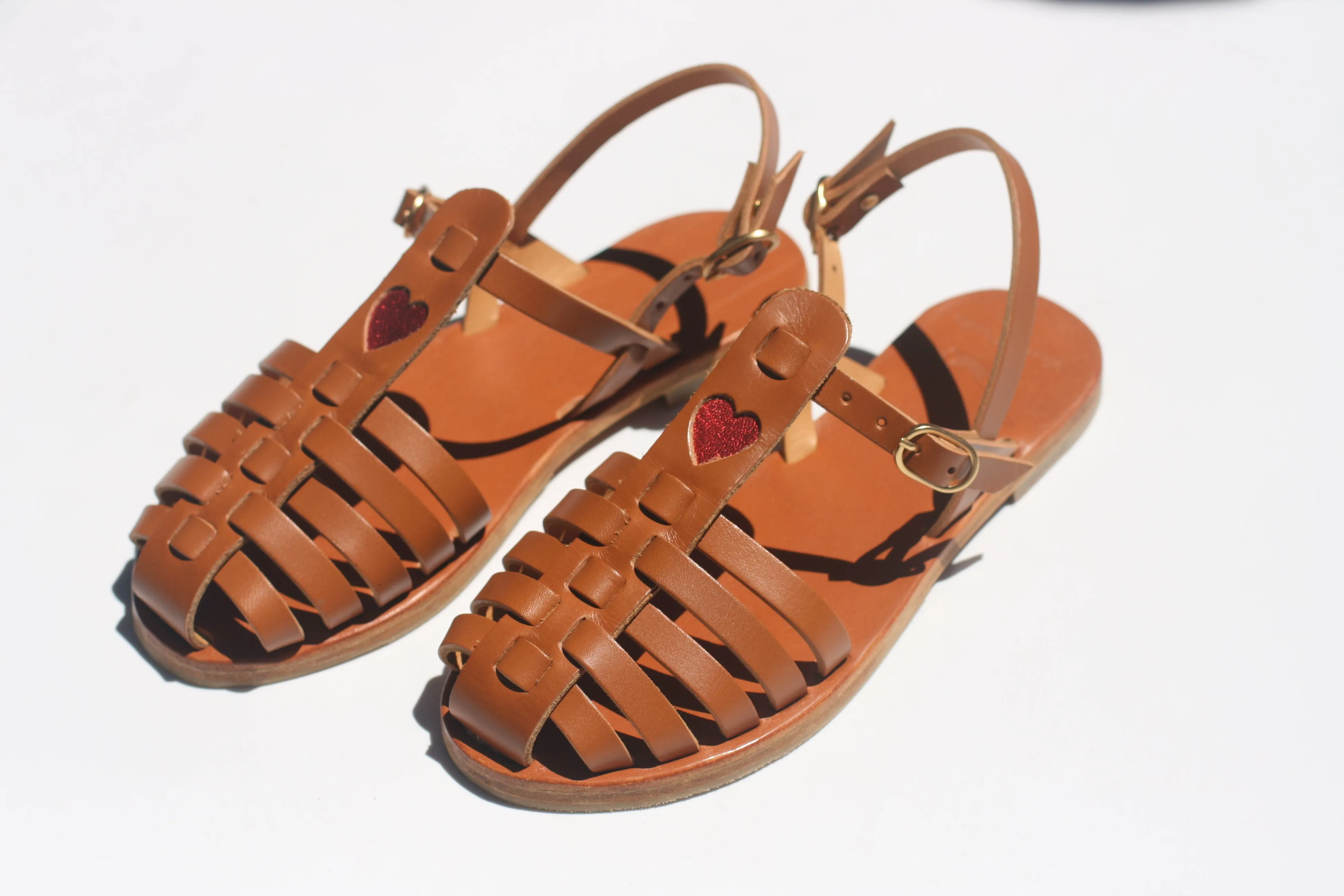 Camel   Red Heart - Camel Sole - Fisherman Sandals