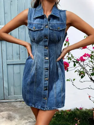 Classic MinI Blue Womens Denim Dress