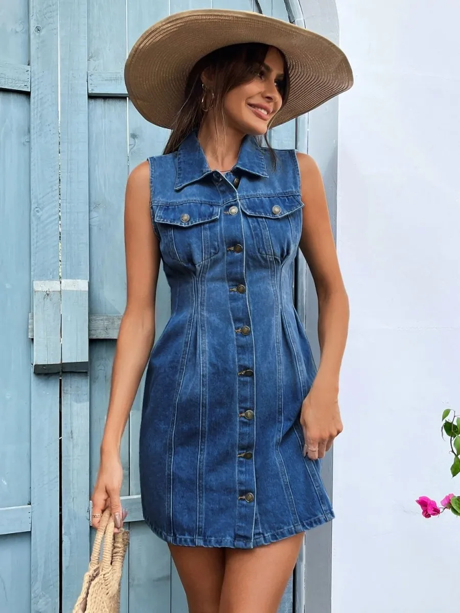 Classic MinI Blue Womens Denim Dress