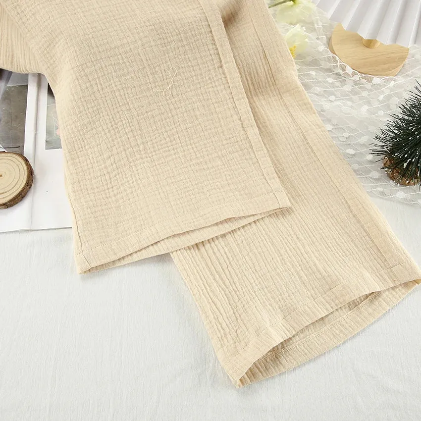 Cotton Lounge Set for Women Robe and Pants