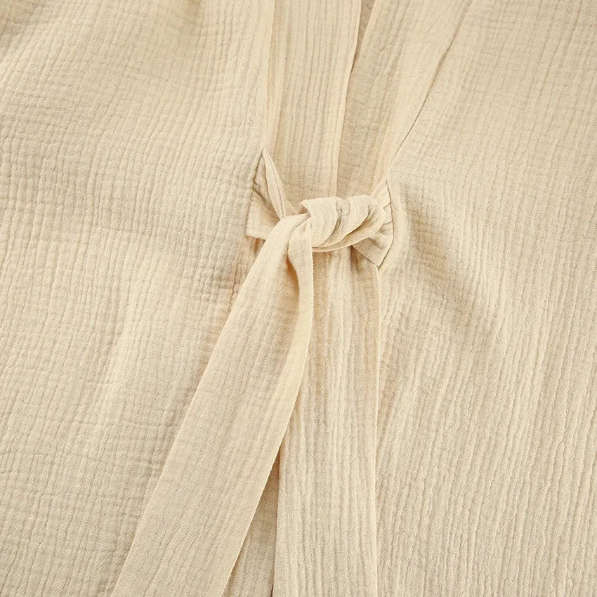 Cotton Lounge Set for Women Robe and Pants