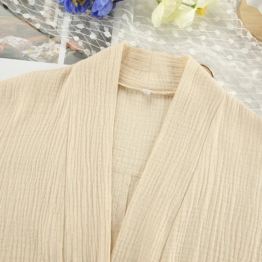 Cotton Lounge Set for Women Robe and Pants