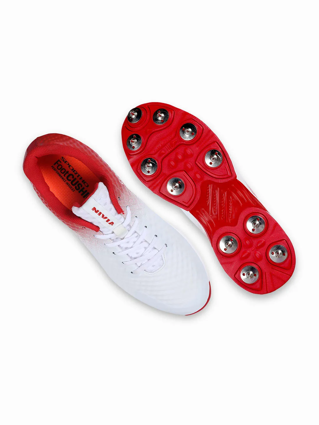 Crick-1000 (Bowling) Cricket Shoes For Men White/Red