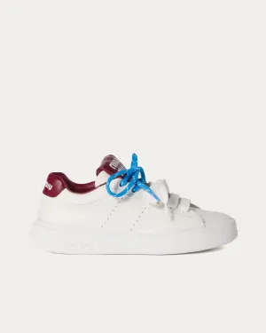 Double Laces Leather White / Crimson Low Top Sneakers