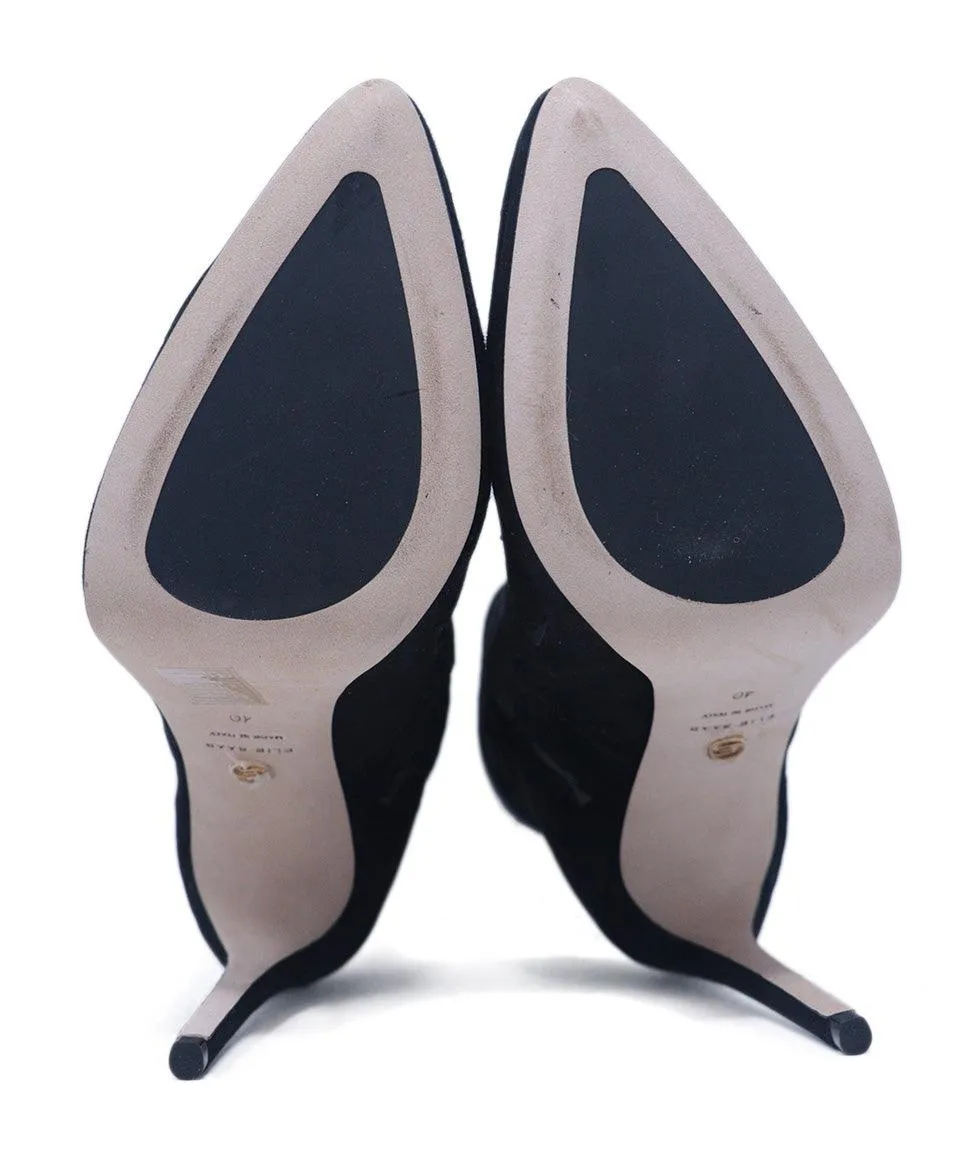 Elie Saab Black Cutout Booties sz 10