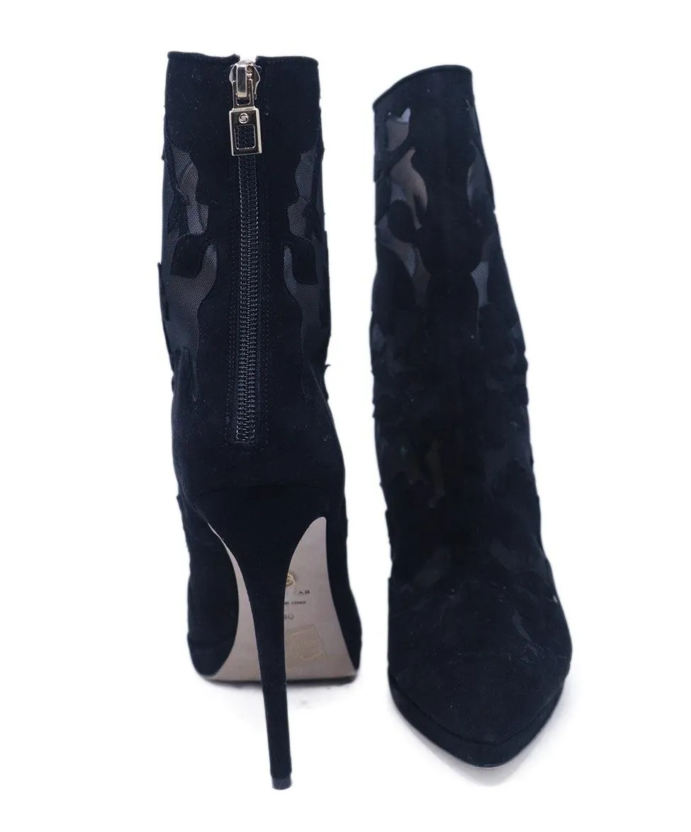 Elie Saab Black Cutout Booties sz 10