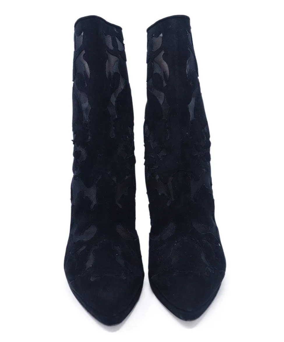 Elie Saab Black Cutout Booties sz 10