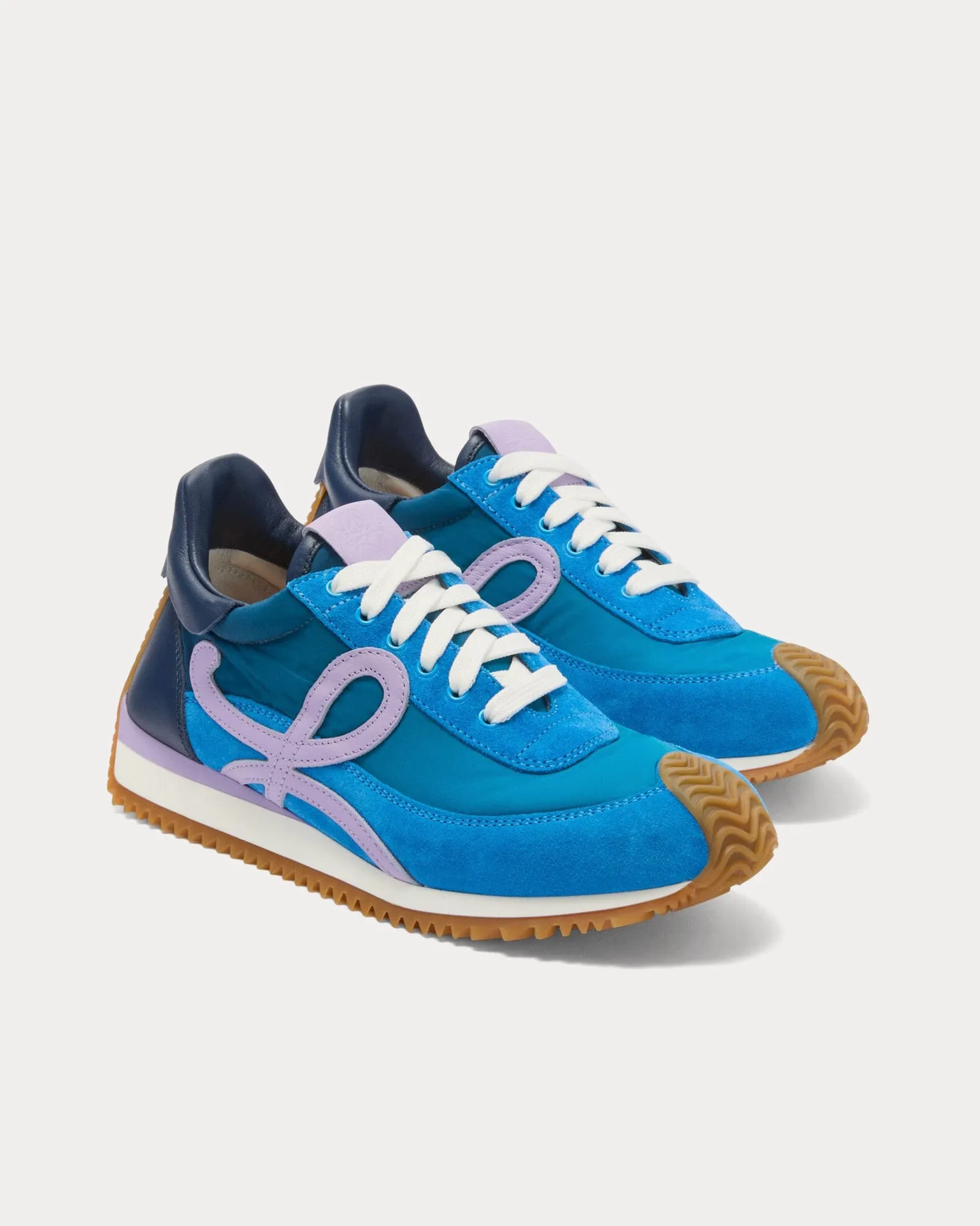 Flow Runner 2.0 Nylon & Suede Gradient Blue / Lilac Low Top Sneakers