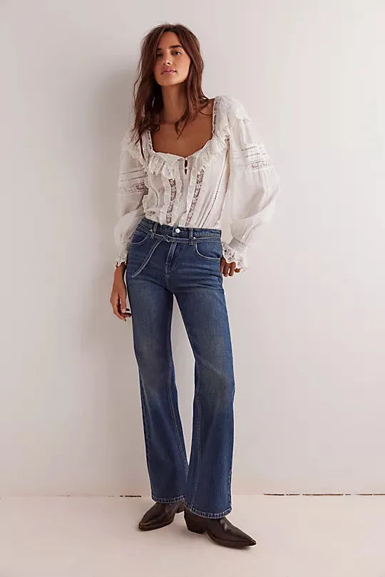 Free People Sabine Slim A-Line Jeans
