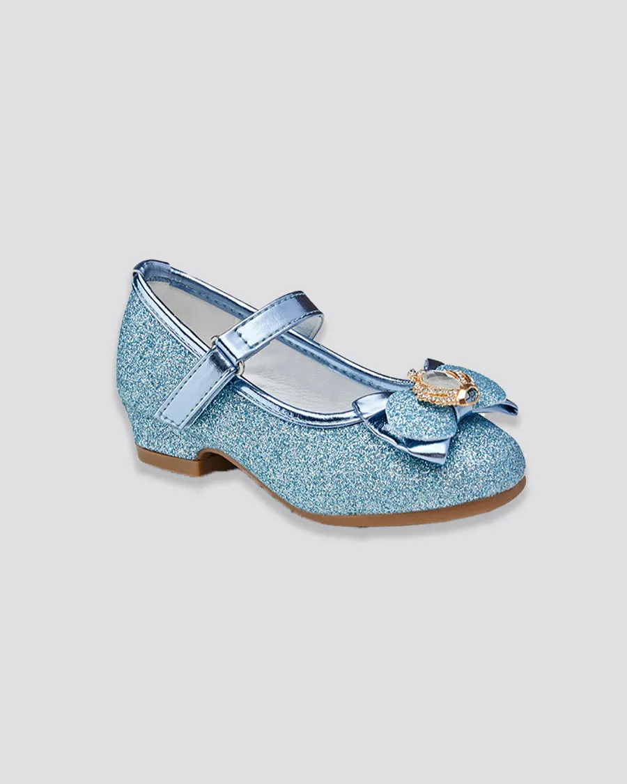 Girls Crown Glitter Mary Jane Dress Shoes