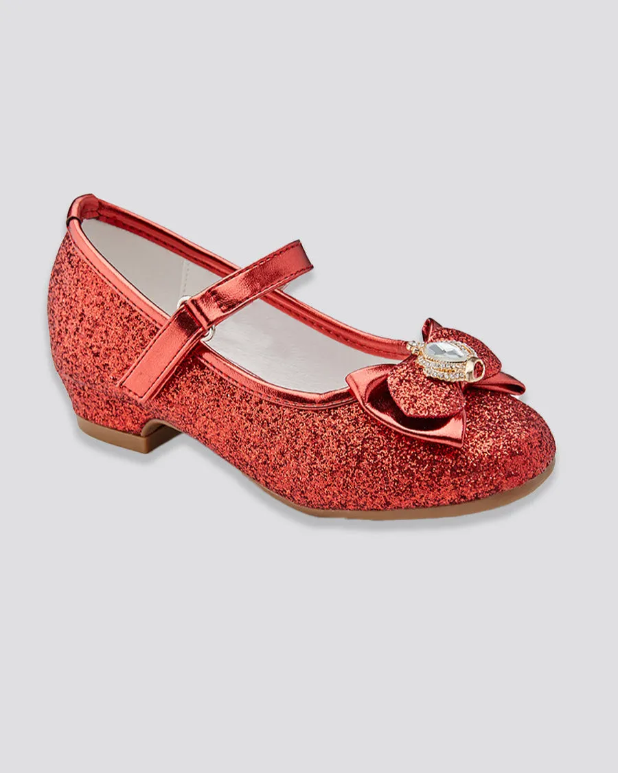 Girls Crown Glitter Mary Jane Dress Shoes