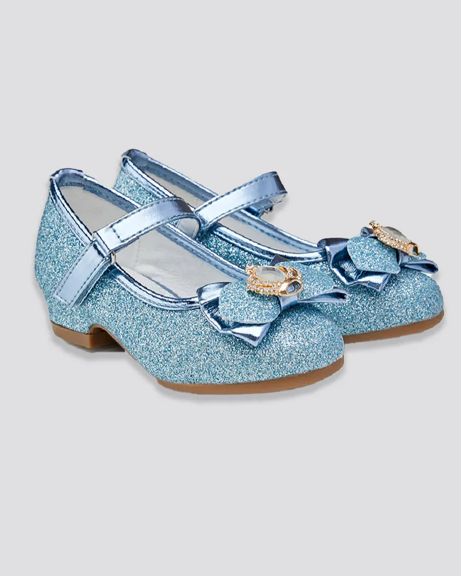 Girls Crown Glitter Mary Jane Dress Shoes