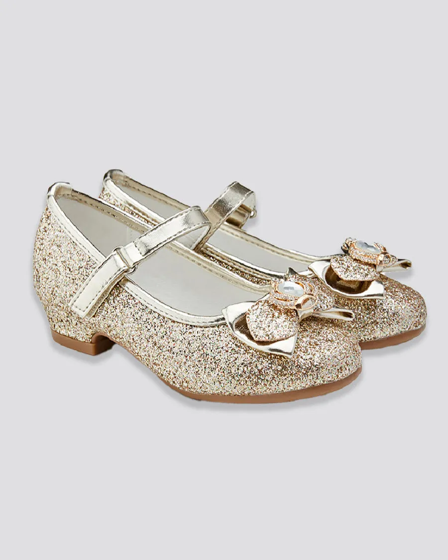 Girls Crown Glitter Mary Jane Dress Shoes