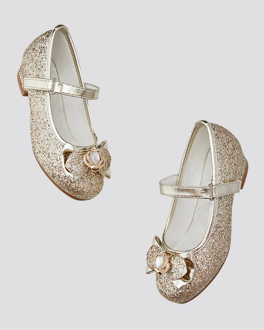 Girls Crown Glitter Mary Jane Dress Shoes