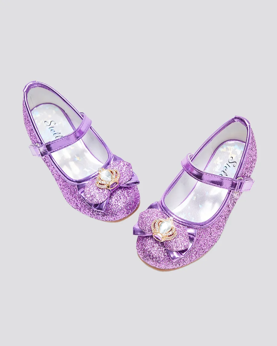 Girls Crown Glitter Mary Jane Dress Shoes