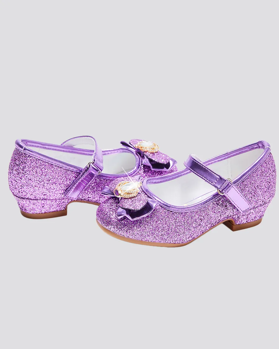 Girls Crown Glitter Mary Jane Dress Shoes