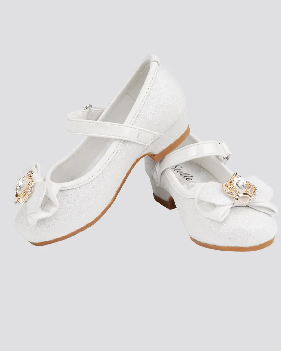 Girls Crown Glitter Mary Jane Dress Shoes
