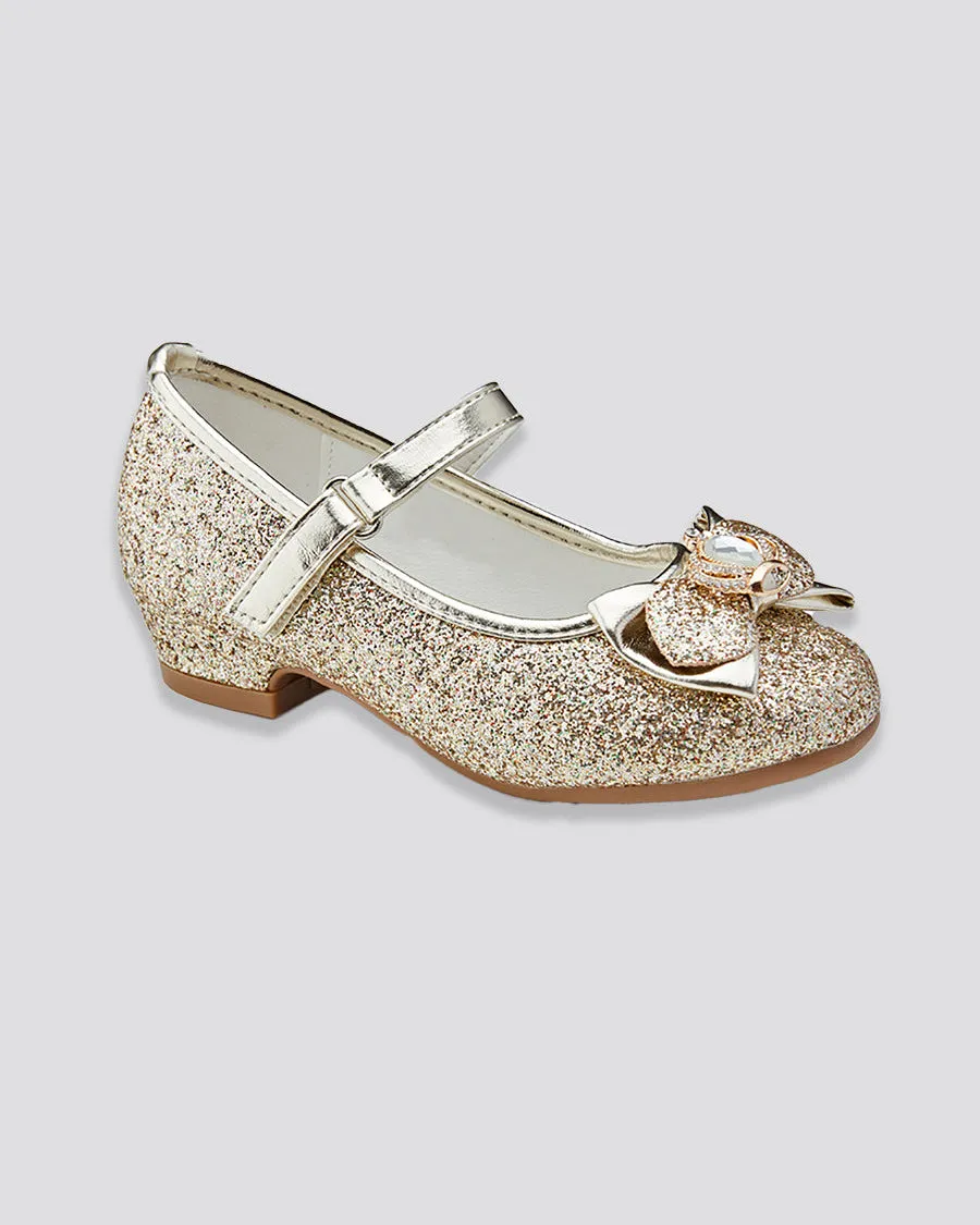 Girls Crown Glitter Mary Jane Dress Shoes