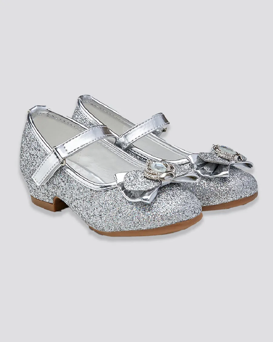 Girls Crown Glitter Mary Jane Dress Shoes