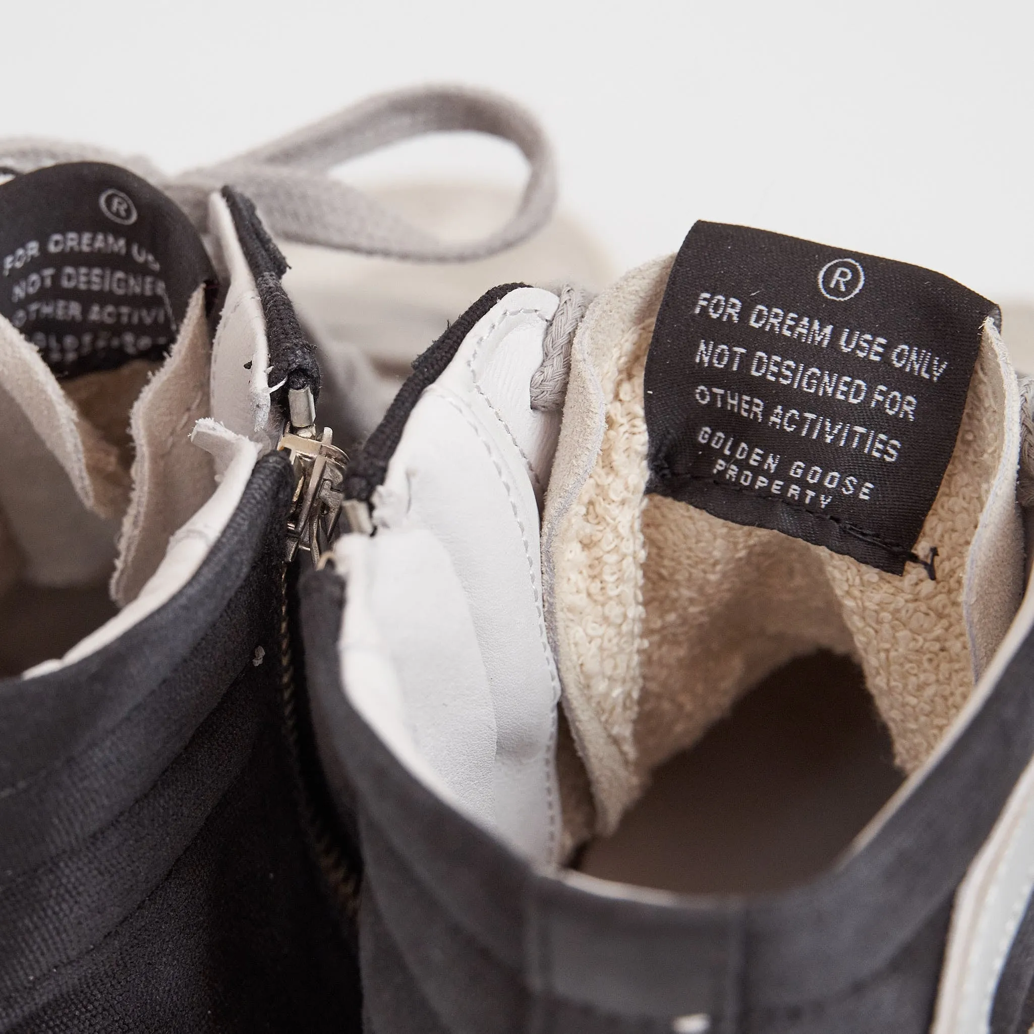 Golden Goose High Black Canvas Silver Slide Sneakers