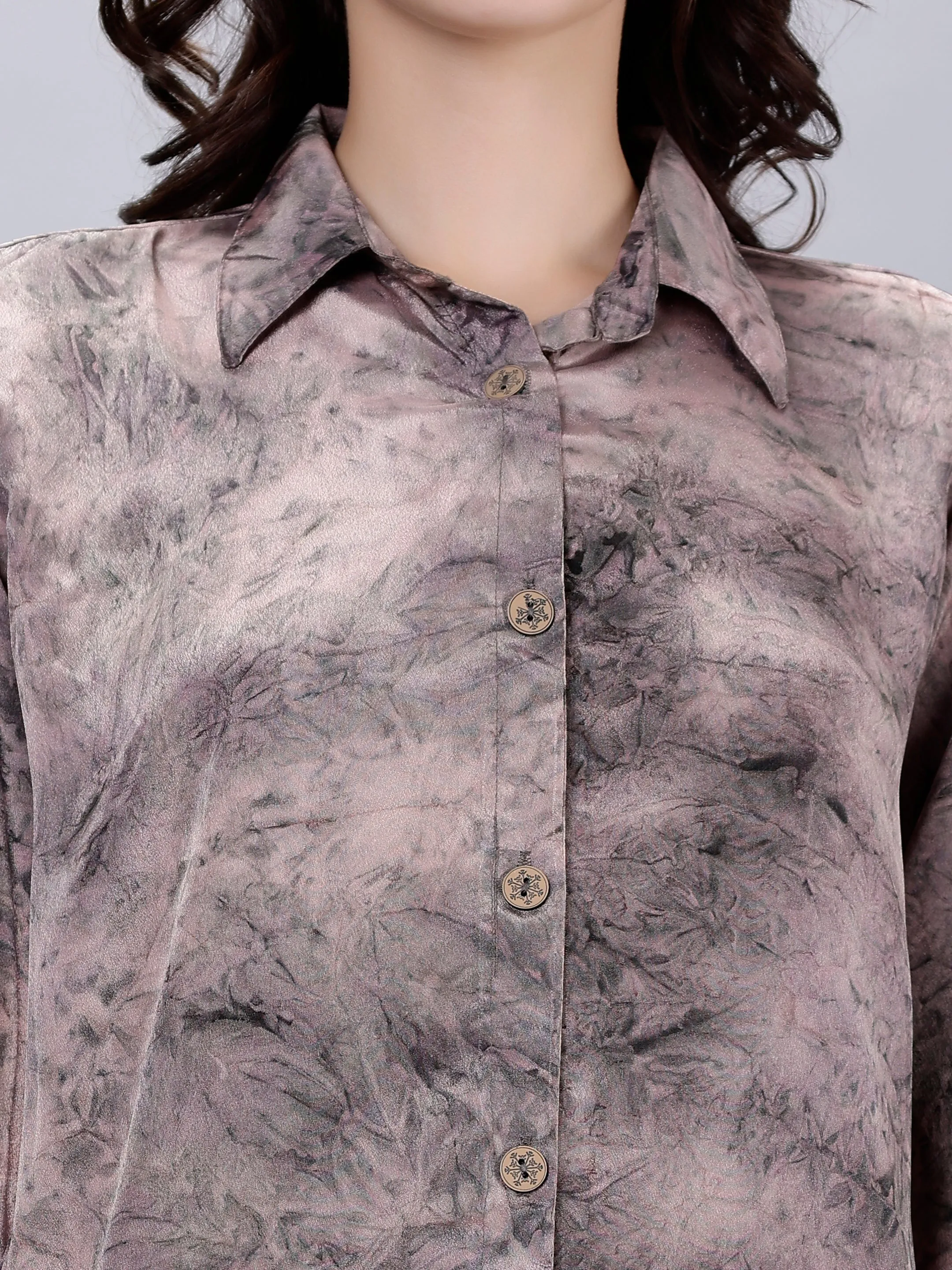 Gorgeous Grey Tie-Dye Printed Shirt